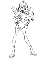A coloring page of winx club